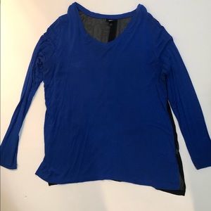 Mixed material knit top